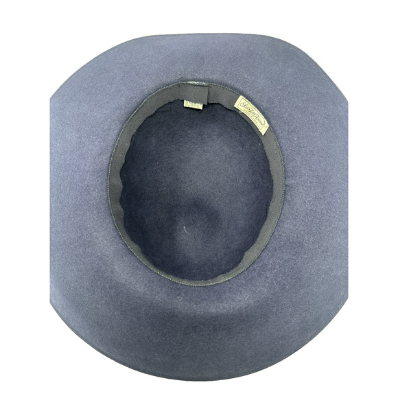 Saks Fifth Ave Blue Vintage Brim Hat Made In Italy Great Condition Rabbit Hair - Picture 8 of 12